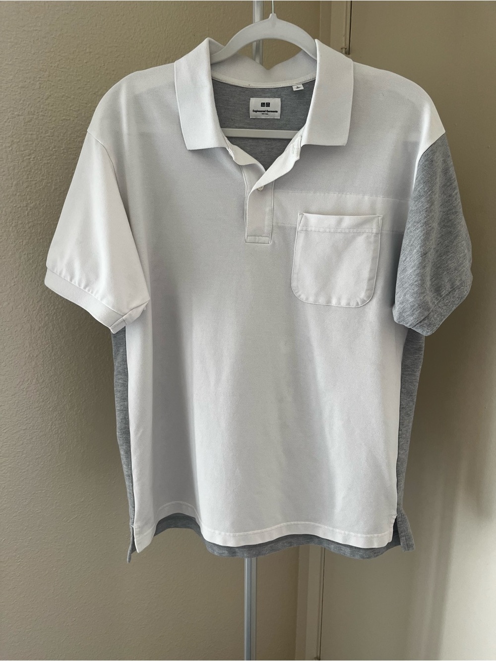 Engineered Garments Uniqlo Cut & Sewn Two Tone Polo Shirt Size L